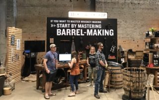A Barrel Making narrative station at the Jack Daniel's Lynchburg General Pop Up with Mirrorball and Fuller Street
