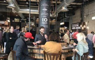 A tasting bar inside the Jack Daniel's Lynchburg General Pop Up with Mirrorball and Fuller Street