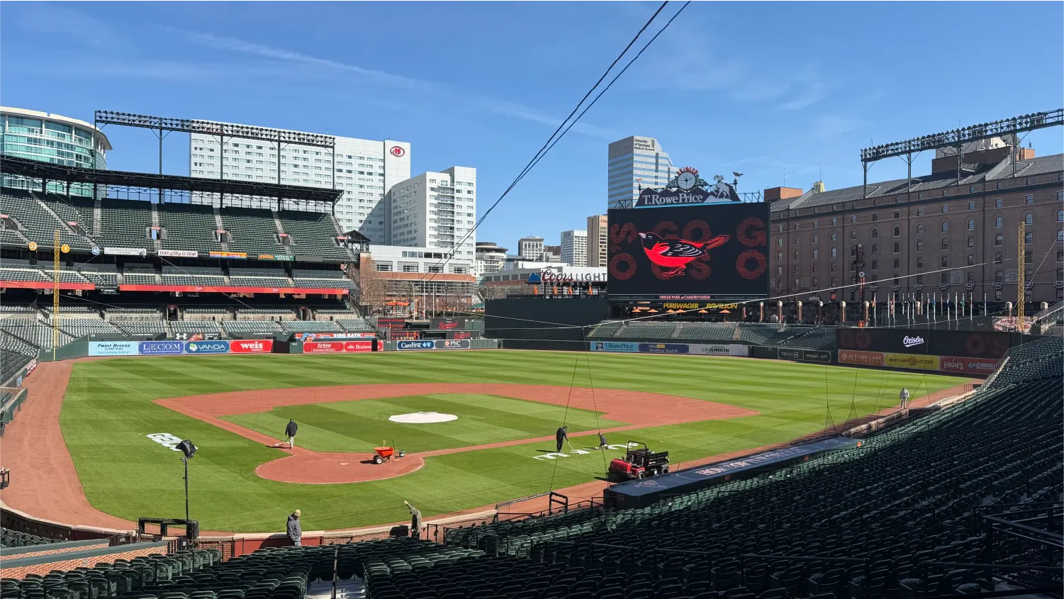 Camden Yards Opening Day 2026 New LED Scoreboard and Home Run Porch Under Armour Cleat