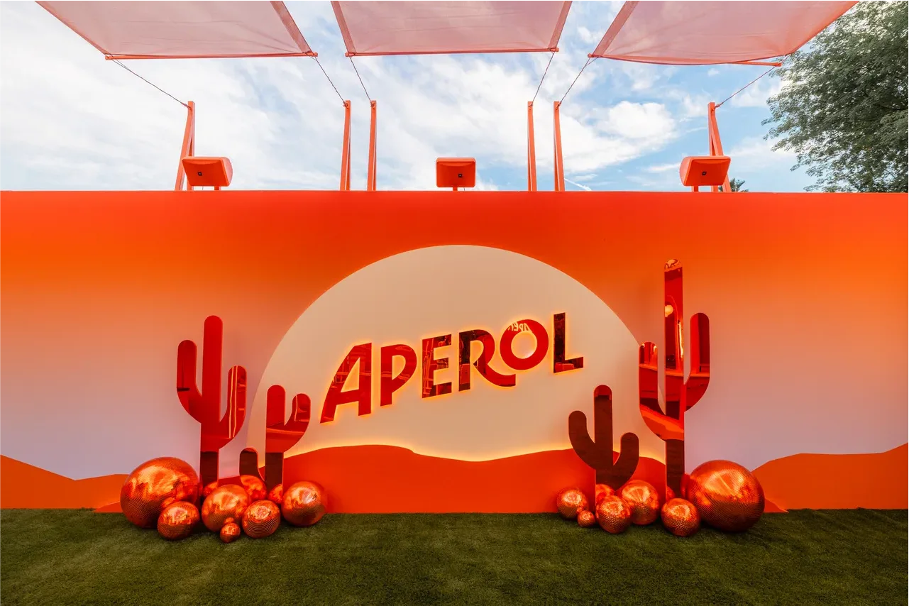 Aperol backdrop at Coachella 2026
