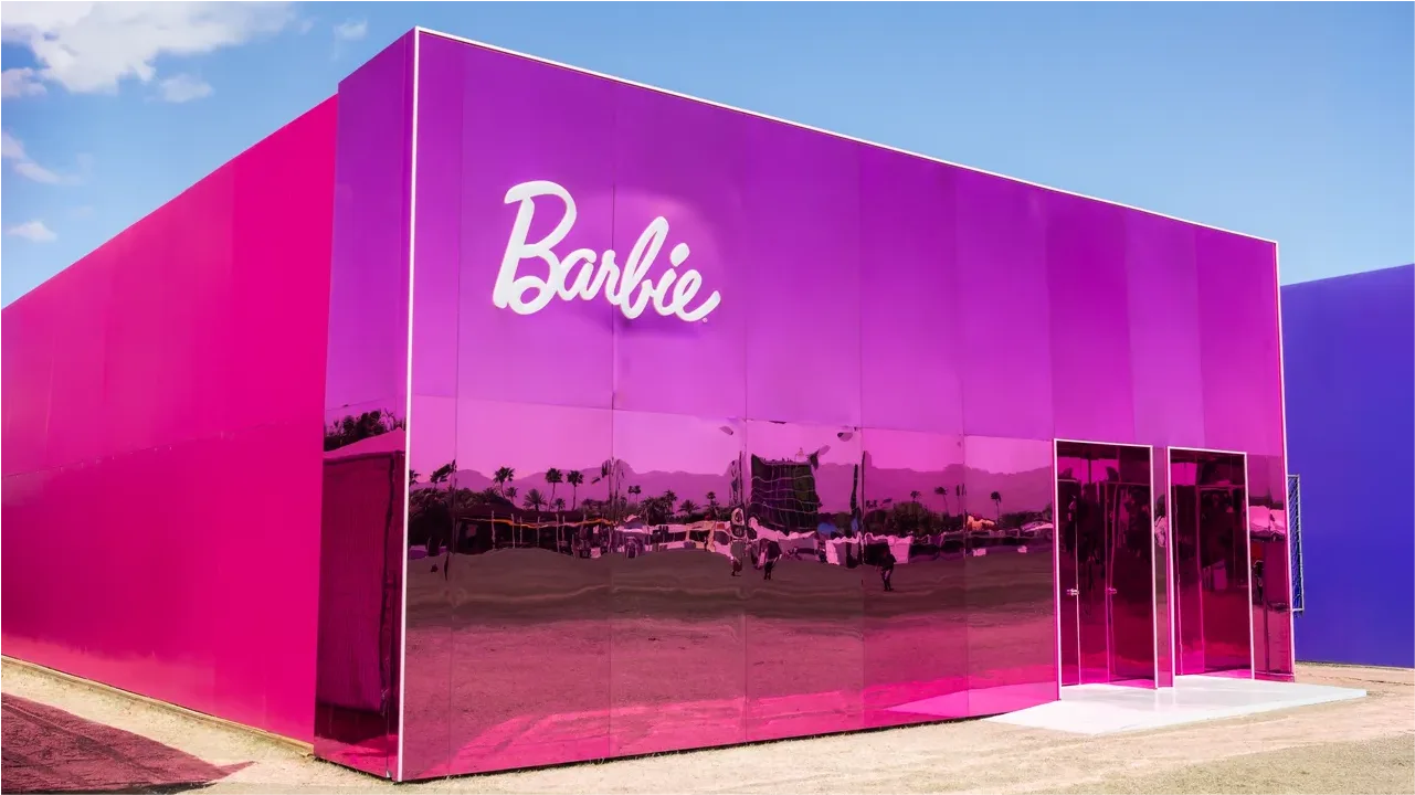 Exterior view of the Barbie activation at Coachella 2026
