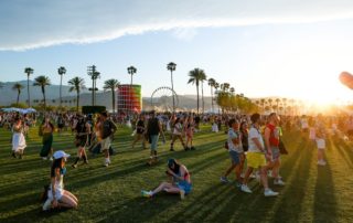 Coachella Music Festival and Rainbow Tower on Empire Polo Grounds in Indio