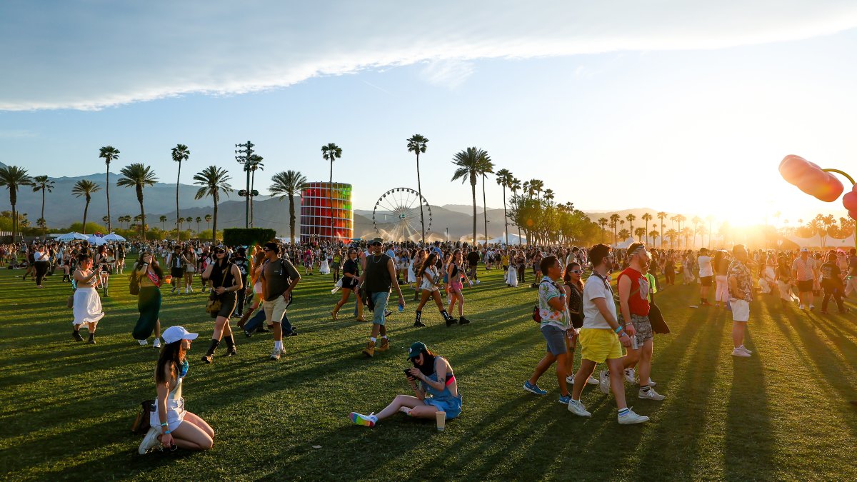 Coachella Music Festival and Rainbow Tower on Empire Polo Grounds in Indio