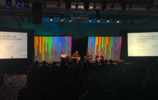 Panelists discuss crypto currency at a Hosho Con event in Las Vegas produced and managed by Fuller Street