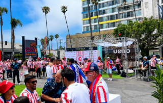 Paraguay World Cup fans gather at the Casa Albirroja Fan Experience in Los Angeles