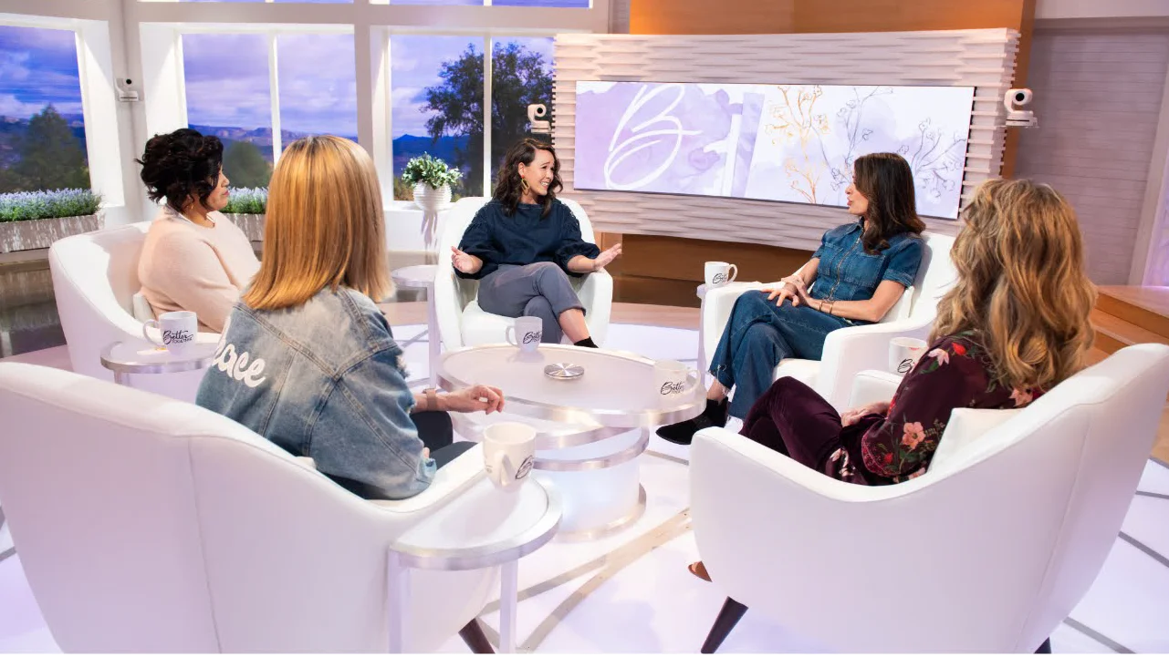 The hosts of Better Together on TBN broadcast on a set built by Fuller Street and their experiential fabrication team in Los Angeles